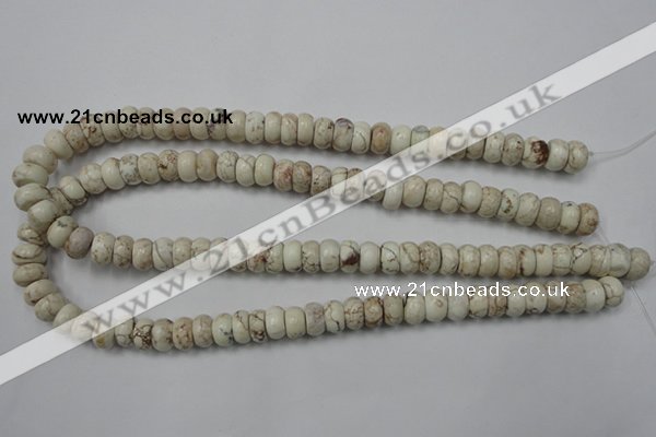 CWB322 15.5 inches 6*10mm rondelle howlite turquoise beads wholesale