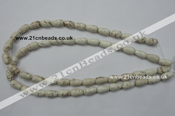 CWB331 15.5 inches 8*14mm teardrop howlite turquoise beads