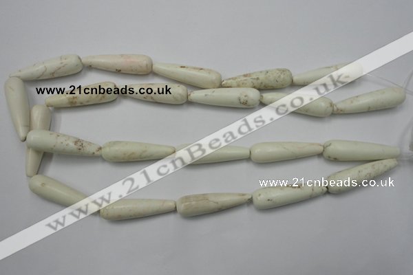 CWB332 15.5 inches 10*35mm teardrop howlite turquoise beads