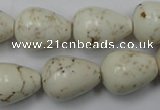 CWB333 15.5 inches 15*20mm teardrop howlite turquoise beads