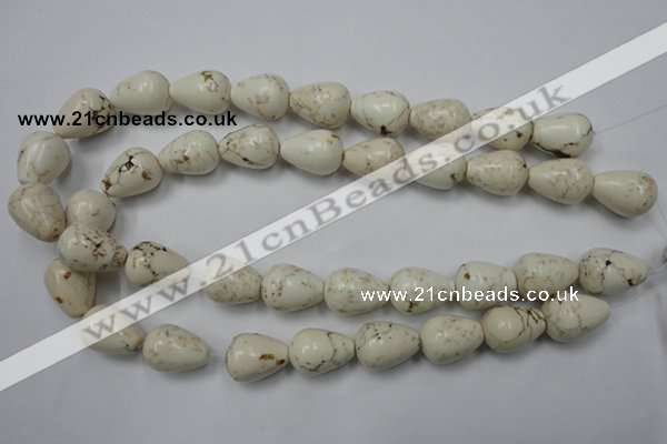 CWB333 15.5 inches 15*20mm teardrop howlite turquoise beads