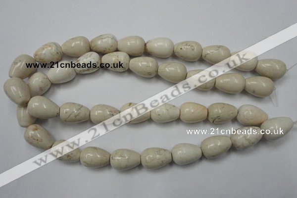 CWB334 15.5 inches 15*22mm teardrop howlite turquoise beads