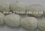 CWB338 15.5 inches 15*22mm faceted teardrop howlite turquoise beads