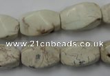 CWB340 15.5 inches 12*20mm twisted rice howlite turquoise beads