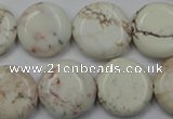 CWB345 15.5 inches 18mm flat round howlite turquoise beads