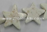 CWB379 15.5 inches 25*25mm star howlite turquoise beads wholesale