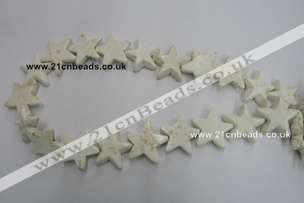 CWB379 15.5 inches 25*25mm star howlite turquoise beads wholesale