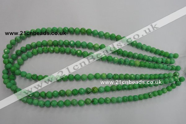 CWB391 15.5 inches 6mm faceted round howlite turquoise beads