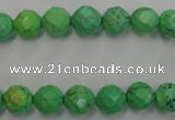 CWB392 15.5 inches 8mm faceted round howlite turquoise beads