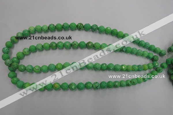 CWB392 15.5 inches 8mm faceted round howlite turquoise beads