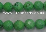 CWB393 15.5 inches 10mm faceted round howlite turquoise beads