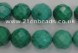 CWB404 15.5 inches 12mm faceted round howlite turquoise beads