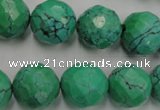 CWB406 15.5 inches 16mm faceted round howlite turquoise beads