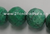 CWB407 15.5 inches 18mm faceted round howlite turquoise beads