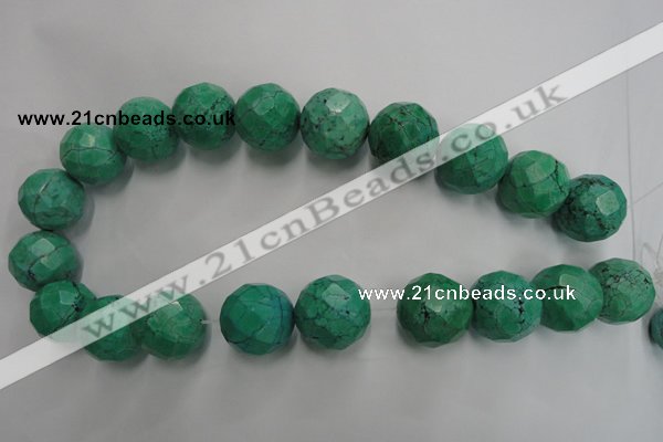 CWB408 15.5 inches 20mm faceted round howlite turquoise beads