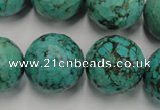 CWB428 15.5 inches 18mm faceted round howlite turquoise beads