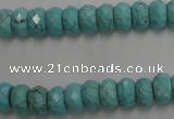 CWB443 15.5 inches 5*8mm faceted rondelle howlite turquoise beads