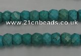 CWB444 15.5 inches 6*8mm faceted rondelle howlite turquoise beads