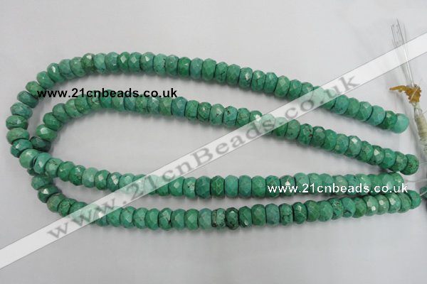 CWB445 15.5 inches 6*10mm faceted rondelle howlite turquoise beads