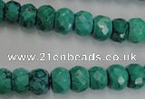 CWB446 15.5 inches 7*10mm faceted rondelle howlite turquoise beads