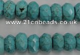 CWB447 15.5 inches 8*12mm faceted rondelle howlite turquoise beads