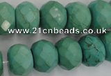 CWB456 15.5 inches 12*16mm faceted rondelle howlite turquoise beads