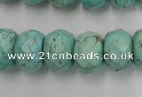 CWB457 15.5 inches 12*16mm faceted rondelle howlite turquoise beads