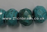 CWB460 15.5 inches 13*18mm faceted rondelle howlite turquoise beads