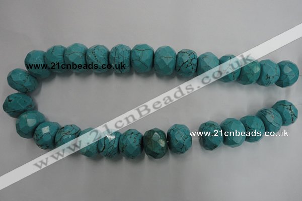 CWB460 15.5 inches 13*18mm faceted rondelle howlite turquoise beads