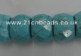 CWB461 15.5 inches 14*20mm faceted rondelle howlite turquoise beads