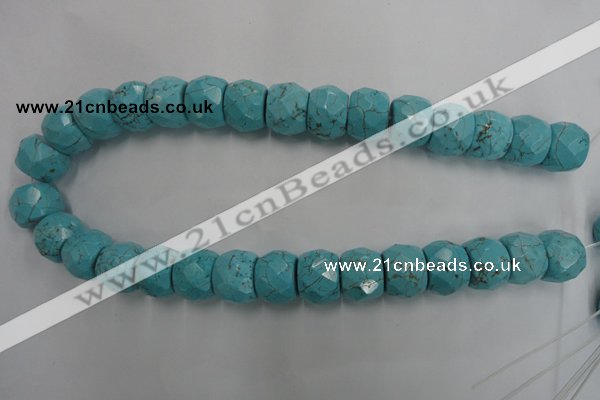 CWB461 15.5 inches 14*20mm faceted rondelle howlite turquoise beads