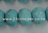 CWB462 15.5 inches 14*20mm faceted rondelle howlite turquoise beads