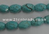 CWB481 15.5 inches 8*12mm faceted rice howlite turquoise beads