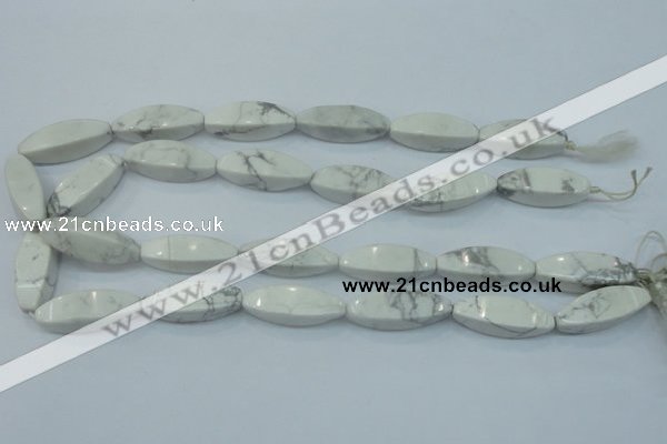 CWB52 15.5 inches 10*30mm twisted rice natural white howlite gemstone beads