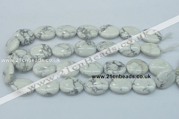 CWB53 15.5 inches 20*25mm oval natural white howlite gemstone beads