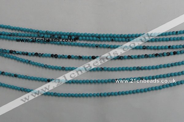 CWB550 15.5 inches 2mm round howlite turquoise beads wholesale