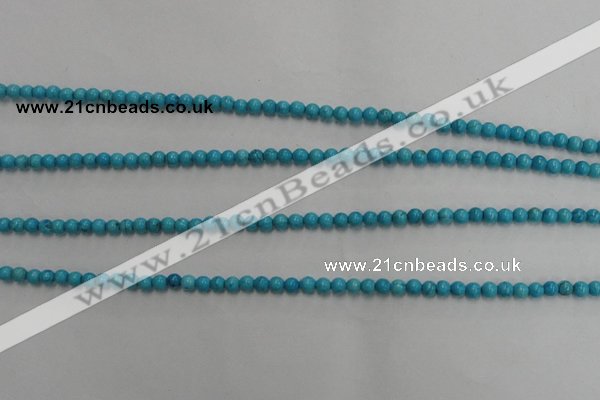 CWB552 15.5 inches 4mm round howlite turquoise beads wholesale