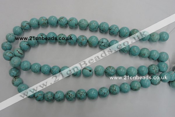 CWB558 15.5 inches 12mm round howlite turquoise beads wholesale