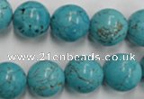 CWB559 15.5 inches 14mm round howlite turquoise beads wholesale