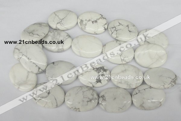 CWB60 15.5 inches 30*40mm oval natural white howlite beads wholesale