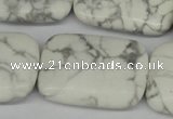 CWB61 15.5 inches 25*35mm rectangle natural white howlite beads