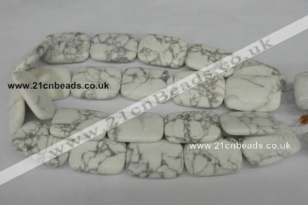 CWB61 15.5 inches 25*35mm rectangle natural white howlite beads