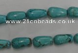 CWB675 15.5 inches 8*14mm teardrop howlite turquoise beads wholesale