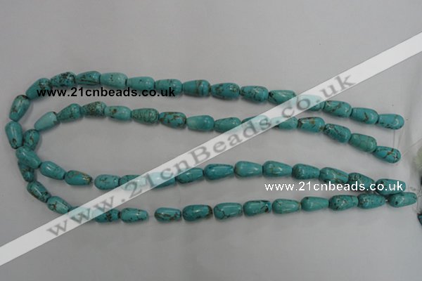 CWB675 15.5 inches 8*14mm teardrop howlite turquoise beads wholesale