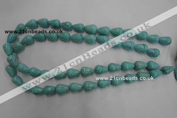 CWB676 15.5 inches 10*15mm teardrop howlite turquoise beads wholesale