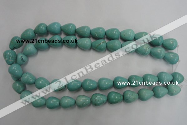 CWB677 15.5 inches 13*16mm teardrop howlite turquoise beads wholesale