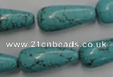 CWB678 15.5 inches 10*28mm teardrop howlite turquoise beads wholesale