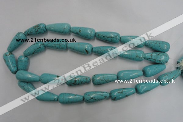 CWB678 15.5 inches 10*28mm teardrop howlite turquoise beads wholesale