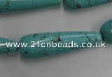 CWB679 15.5 inches 10*38mm teardrop howlite turquoise beads wholesale