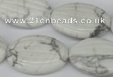 CWB68 15.5 inches 20*30mm carved oval natural white howlite beads